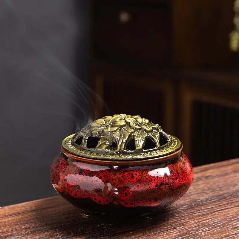 Ceramic Incense Burners Holder Coil Cones Stick Incense Buddhist Home Decor Tearoom Yoga Room Desktop Ornaments Aroma Burner