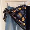Multi-functional Floral Triangle Scarf Matching Pants Decorative Headscarf New Waist Belt  Summer