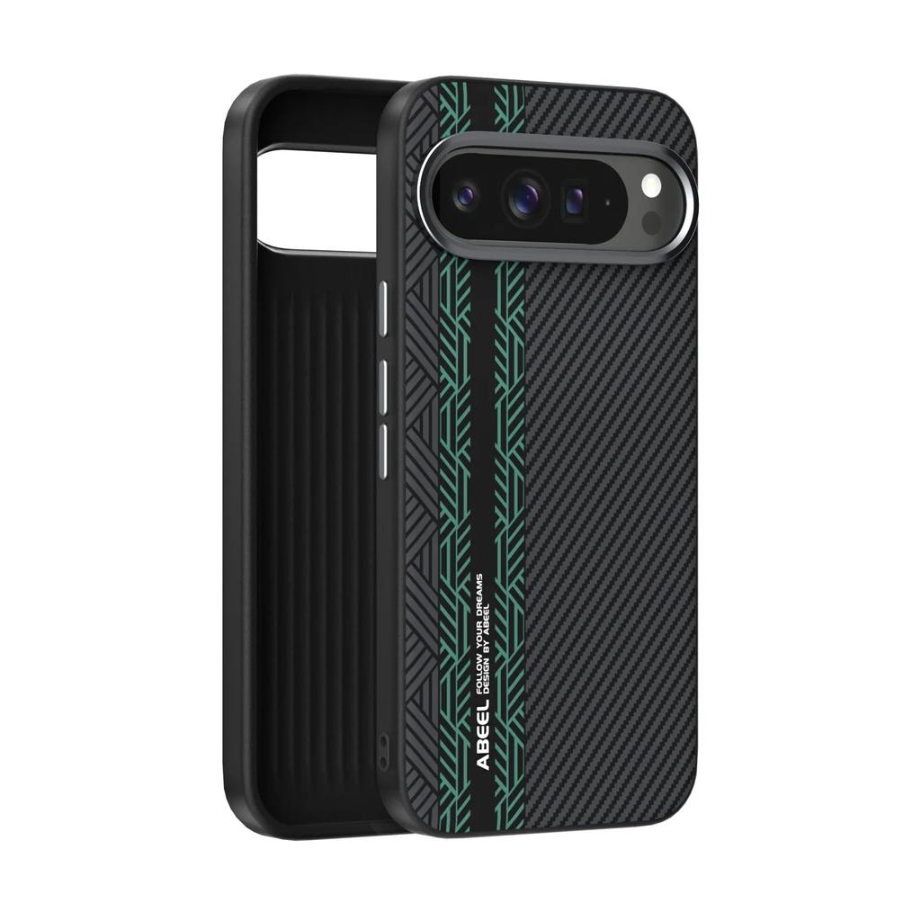 Funda Protectora Patrón Fibra de Carbono de Moda para Google Pixel 10 9 Pro XL Aleación Lente Cargador Inalámbrico Magnético Cubierta a Prueba de Golpes
