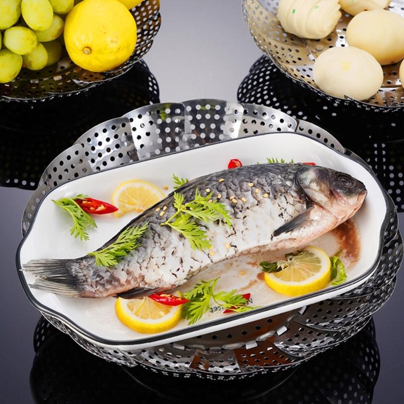 Adjustable Steaming Rack Stainless Steel Tableware Steamers Perfect for Various Food Sizes and Cooking Requirements