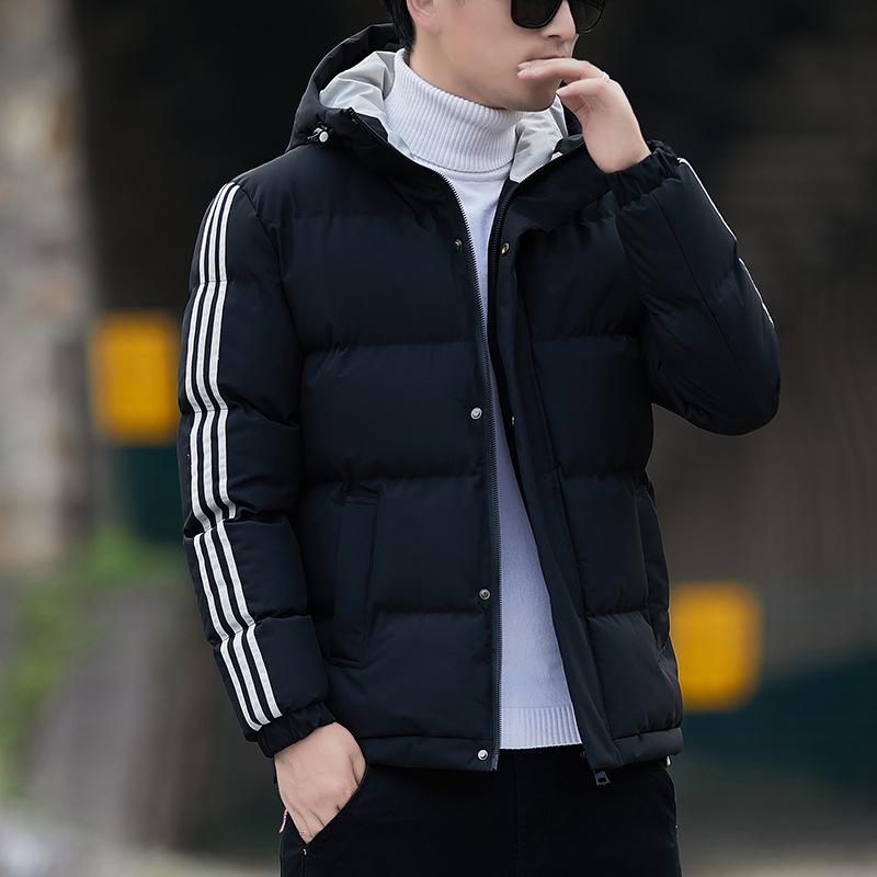 Winterjacke aus Baumwolle mit Kapuze für Herren, verdickte warme Brotjacke, Baumwolljacke für Herren, modische und trendige Marke, Daunenjacke aus Baumwolle für Herren