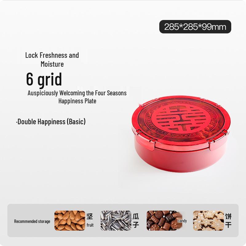 New Year Dried Fruit & Candy Tray: Sealed Wedding, Living Room, or Coffee Table Snack Box with Sunflower Seed Storage