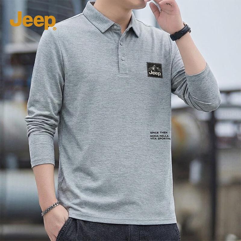 JEEP Men s Slim-Fit Long-Sleeve Polo Shirt L