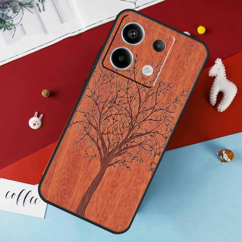 Natural Bamboo Wood Pattern Print Case For Xiaomi Redmi Note 14 Pro 13 12 11 10 15 Pro Plus Redmi 14C 15C 10C 12C 13C 15 Cover