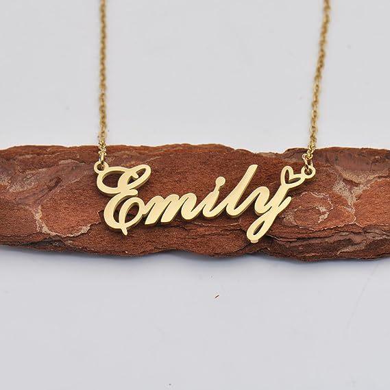 Dina 2026 Hot Selling 18K Gold Vacuum Plated Women's Necklace with Personalized Name Customizable Stainless Steel Pendant