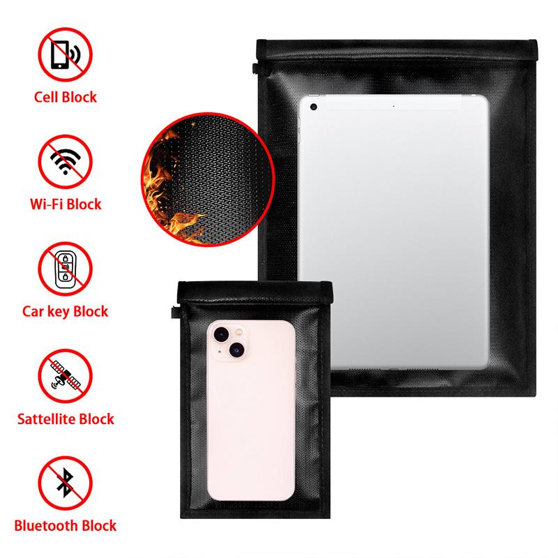 

Notebook Signal Shielding Bag RFID Anti-theft Brush Cell Phone Faraday Bag Radiation Signal Blocking Bag Antitracking Pouch 12x25cm