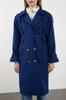 Women's Fashion Mink Belted Windbreaker Detailed Water Repellent Long Trench Coat