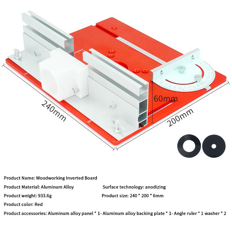 C8 Fräsliftplatten-Set - Aluminium Frästisch-Einlegeplatte, Schiebeklotz, Führungsanschlag für Holzbearbeitung