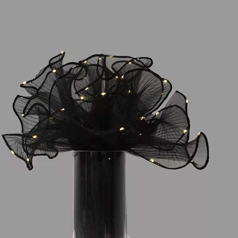 Valentine's Day 3D Ruffled Mesh Lace Flower Bouquet Wrap