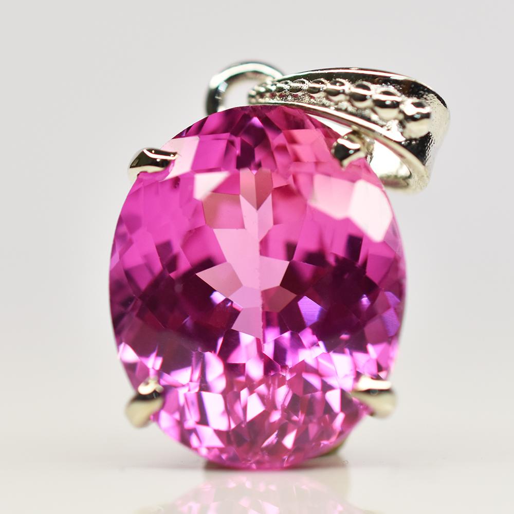 26.95 Ct Pink Tourmaline 925 Sterling Silver Natural Pendant CERTIFIED Gemstone my.pd.19-k