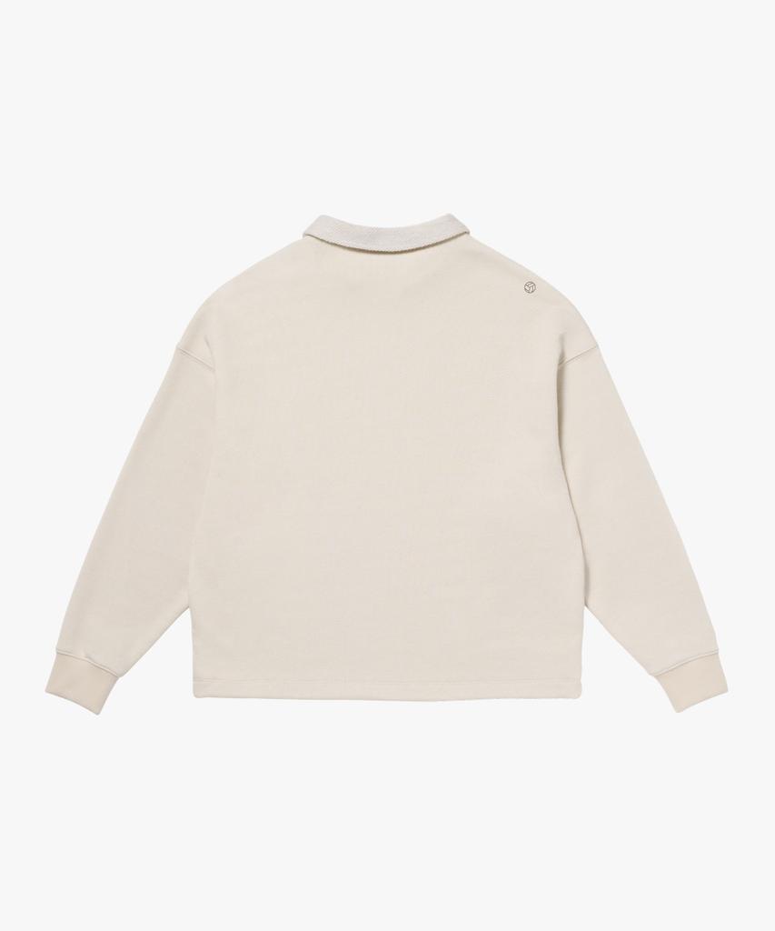 GOALSTUDIO Emblem Over Fit Collared Sweat-Oatmeal