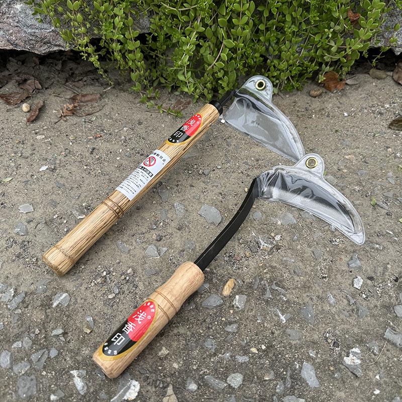 Left-Handed Composite Steel Grass Cutter with Bent Handle - Outdoor Farmer's Harvesting and Weeding Crescent Sickle