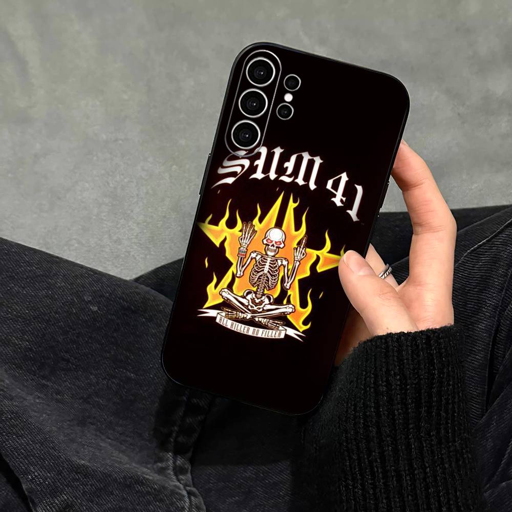 Hard-rock S-Sum 41 Band Phone Case For Samsung S25,S24,S21,S22,S23,S30,Ultra,S20,Plus,Fe,Note,10,9,5G Black Cover