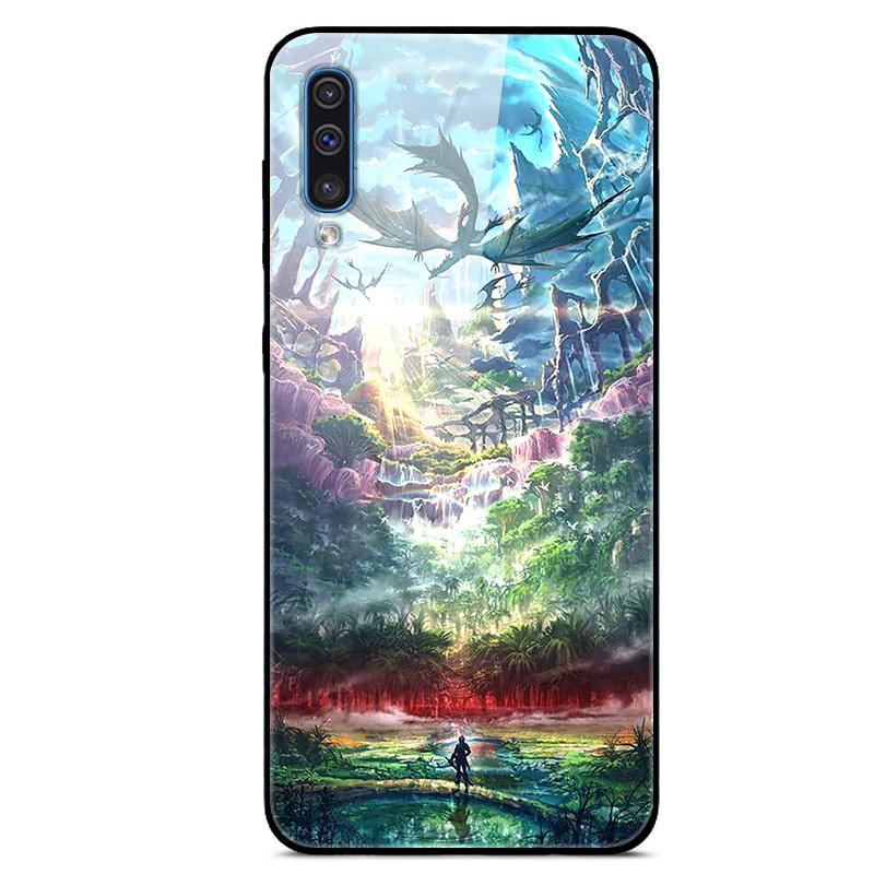 For Samsung A50 Case A51 Tempered Glass Planet Space Cover Glass Back Case for Samsung Galaxy A50S A51 A50 A 50 Fundas Coque