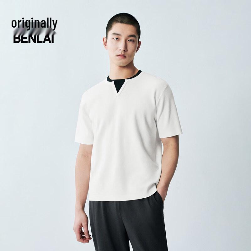 Men s Faux Two-Piece Short Sleeve T-Shirt S