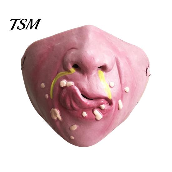 Home Celebration Accessories Latex Halloween Half Face Masque for Adults, Scary Horror Party Comfortable Cushion with Elastic Strap Cosplay, Carnival