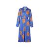 Abito da Donna Primavera e Autunno Moda Blu Temperamento Elegante