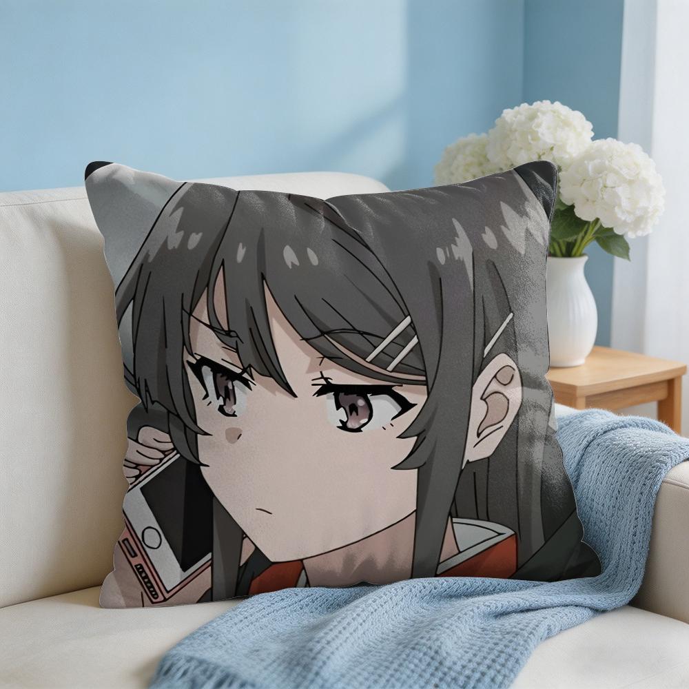 Mai SakurajimaS Anime Prints Cushion Cover Square Pillow Bedroom Sofa Leisure Comfort Living Room Home Decoration X
