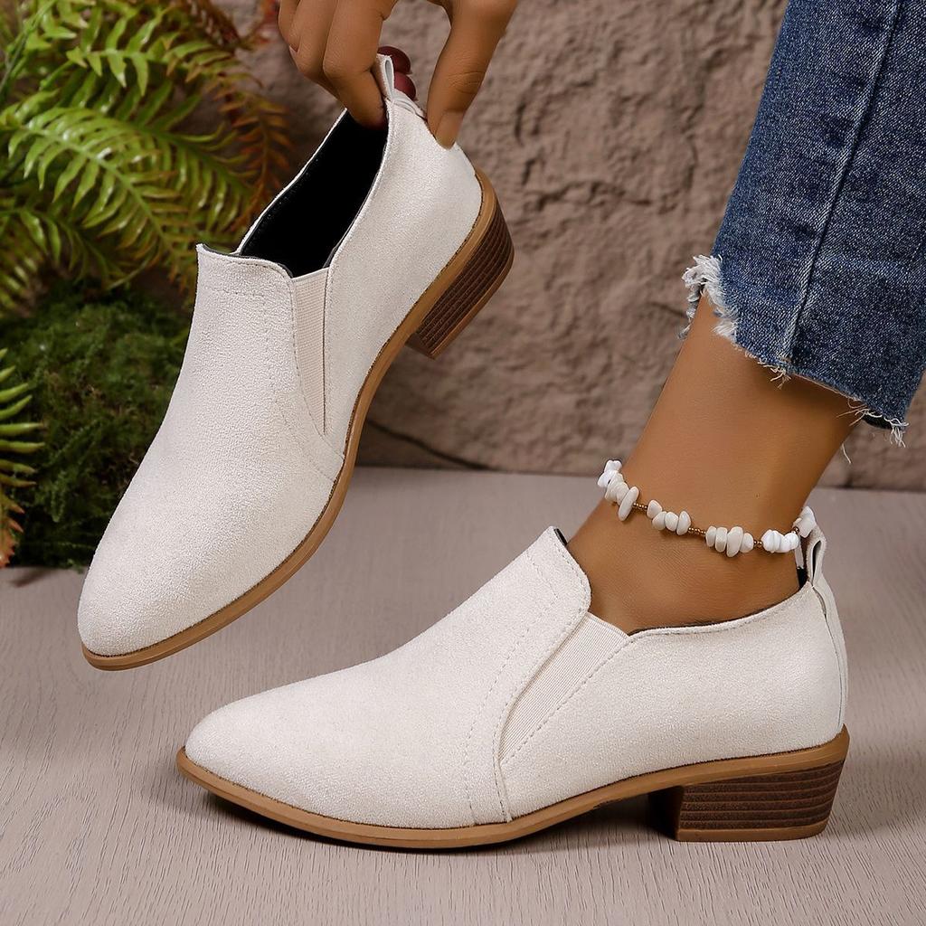 Niche design casual pointed thick heel women's single shoes spring and autumn new fashion versatile comfortable single shoes women