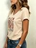 Flower V-Neck Y2k T-Shirt Female V Neck T Shirts Egirl Korean Fashion Graphic Tees Tops Women Clothing Natureinspired Design