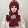 Winter Knit Hat Scarf Set Large Head Circumference Elastic Warm