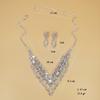 European and american wedding rhinestone evening accessories - full diamond sparkling hollow necklace set