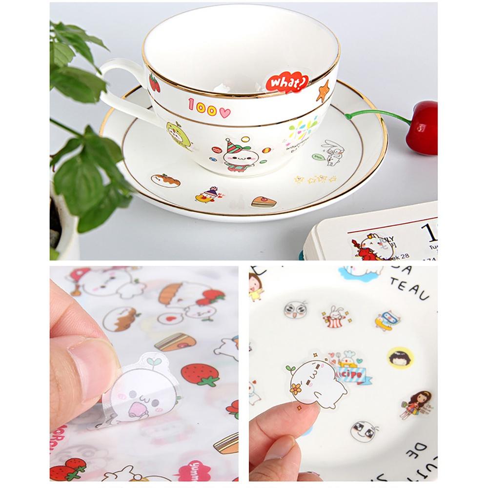 6 Sheets Cartoon Creative Stickers DIY Scrapbook Diary Phone Decorative Stickers Stationery