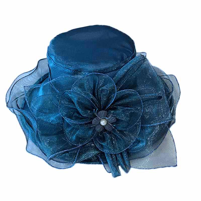 Women's Bright Color Sun Protection Hat - Breathable Organza with Single Flower for Spring/Summer Beach Travel