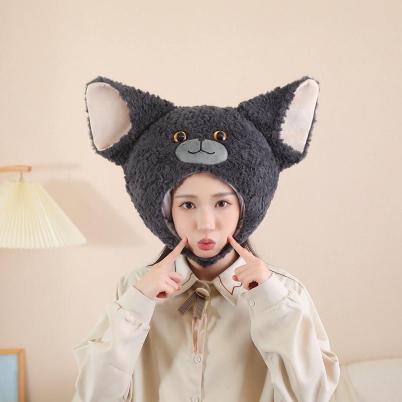 

Кудрявая кошачья шапка-капюшон, плюшевый капюшон, реквизит для фото, мультяшный капюшон, реквизит для выступлений 39*44CM0.25kg