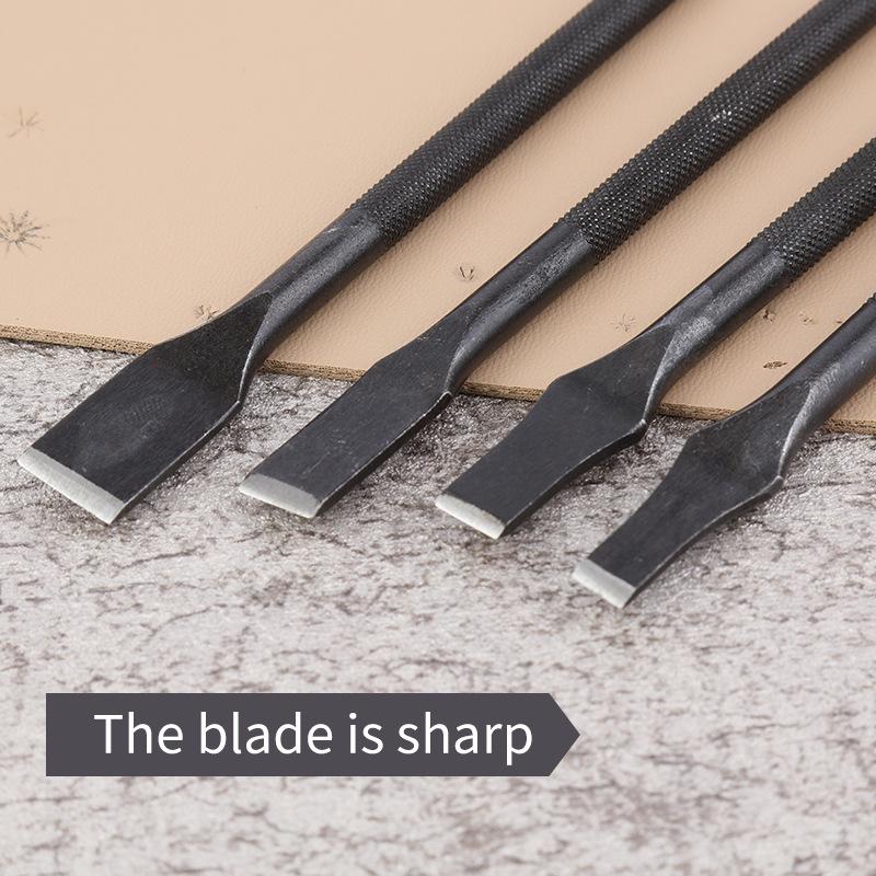 6pcs Leather Punch Set 3-12mm Flat Tip Straight Punch Hollow Cutter DIY Leather Craft Tool Belt Hole Punch Hand Tool Set