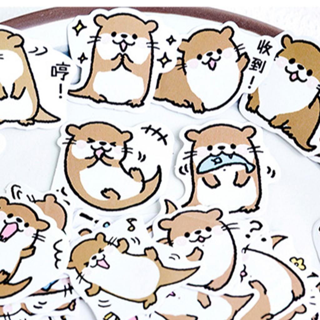 45Pcs Cartoon Animal Stickers Cute Different Pattern Self Adhesive Easily Peel Off Laptop Stickers f