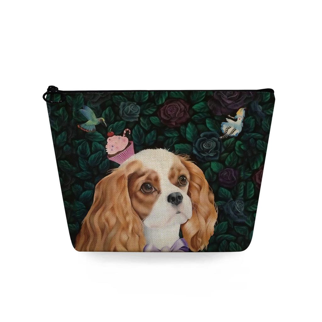 Women Dog Print Cosmetic Bag Toiletries Organize Travel Storage Case 6716