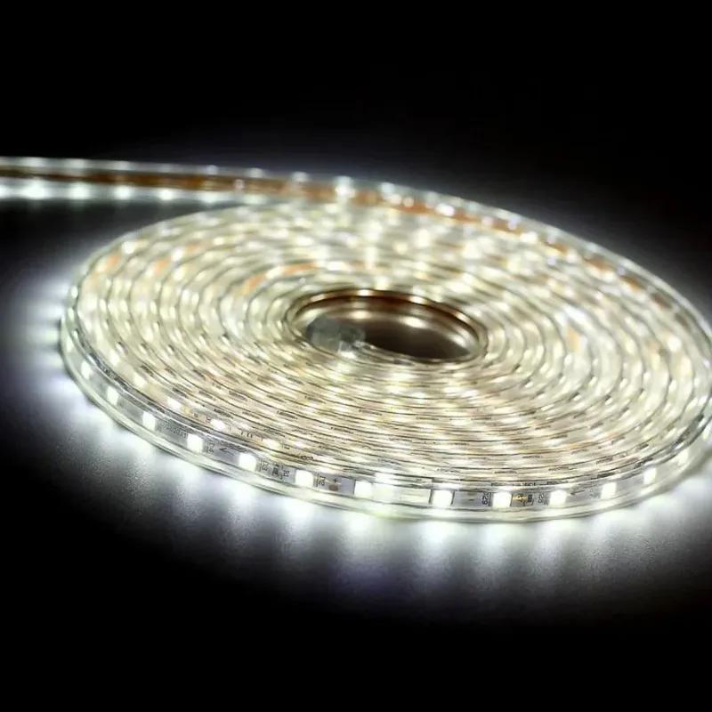 220V Led Strip 60Leds With Eu Plug Flexible Led Light Smd 5050 Waterproof Outdoor Lamp Led Tape Bright Kitchen Backlight Decor