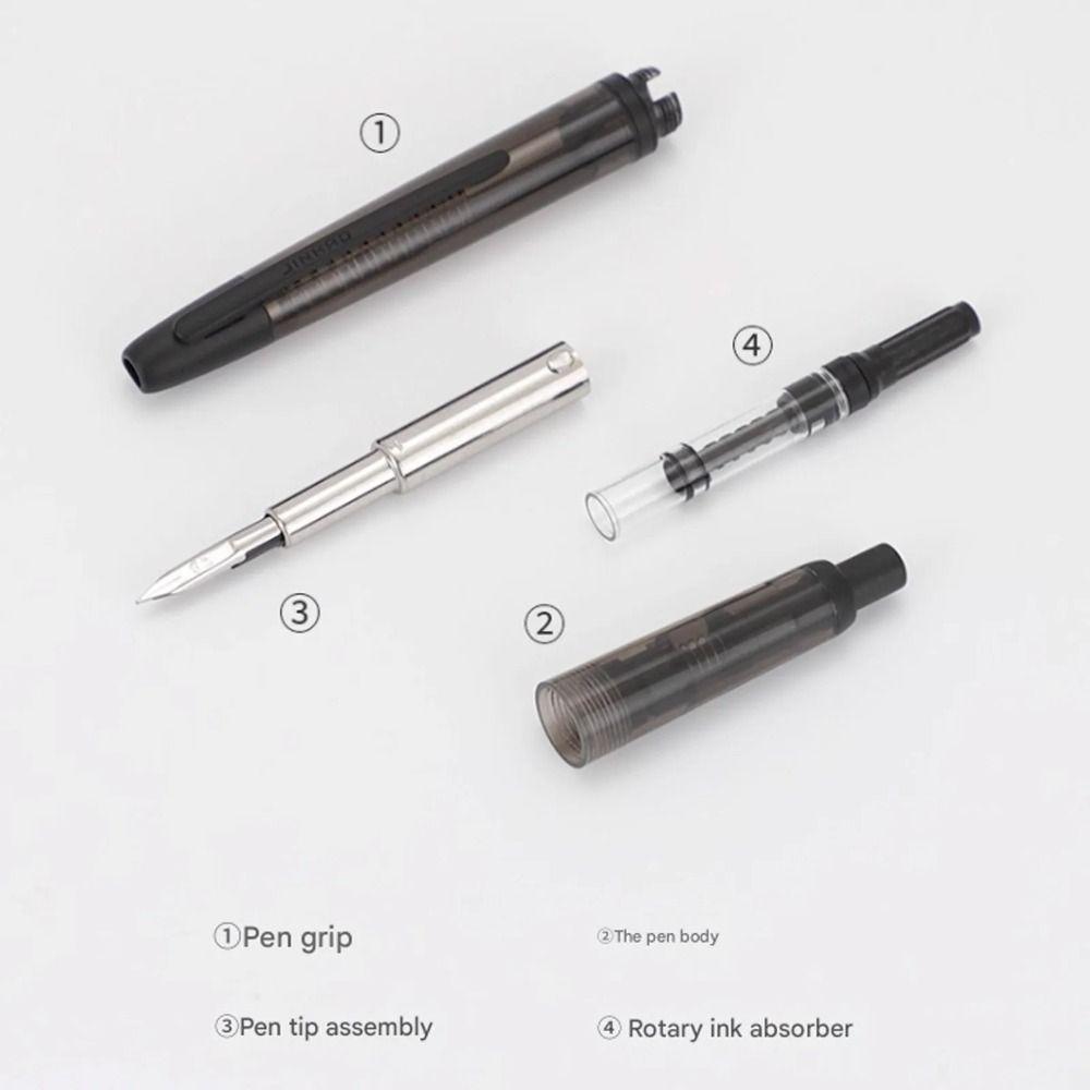 Smooth Writing Click Fountain Pen EF/F Nib Plastic Pen Stylish Ink Converter Pen Writing Supplies