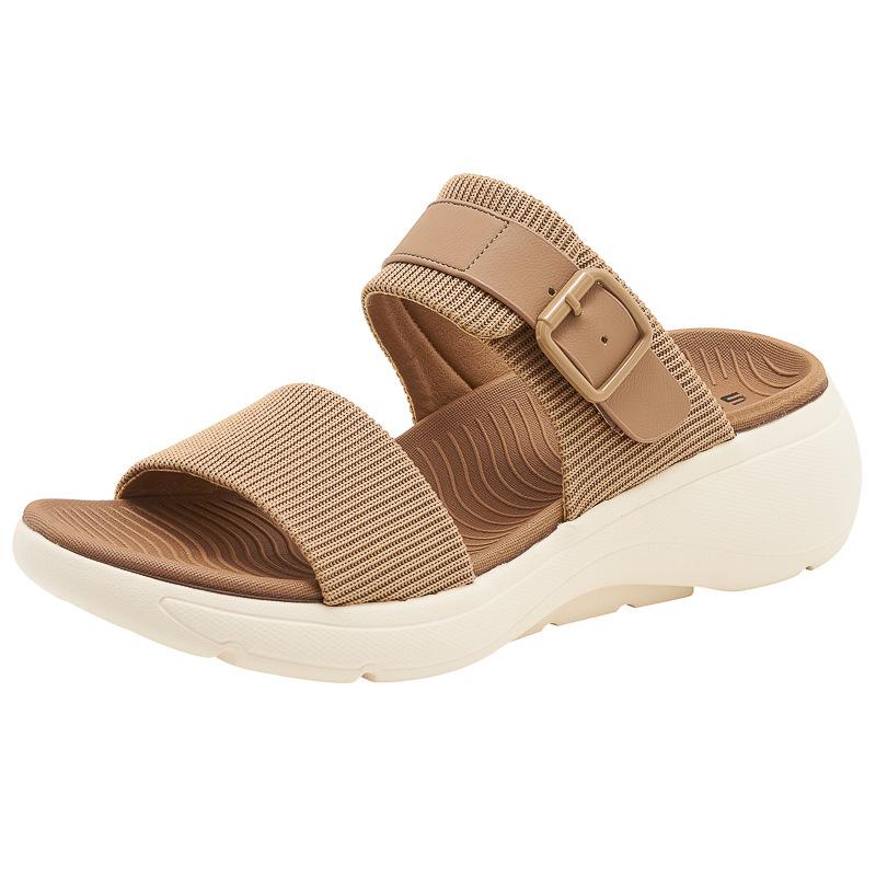 New Spring And Summer Thick Sole Lightweight Non-Slip Comfortable Casual Breathable Elastic Elastic Strap Sports Sandals Simple