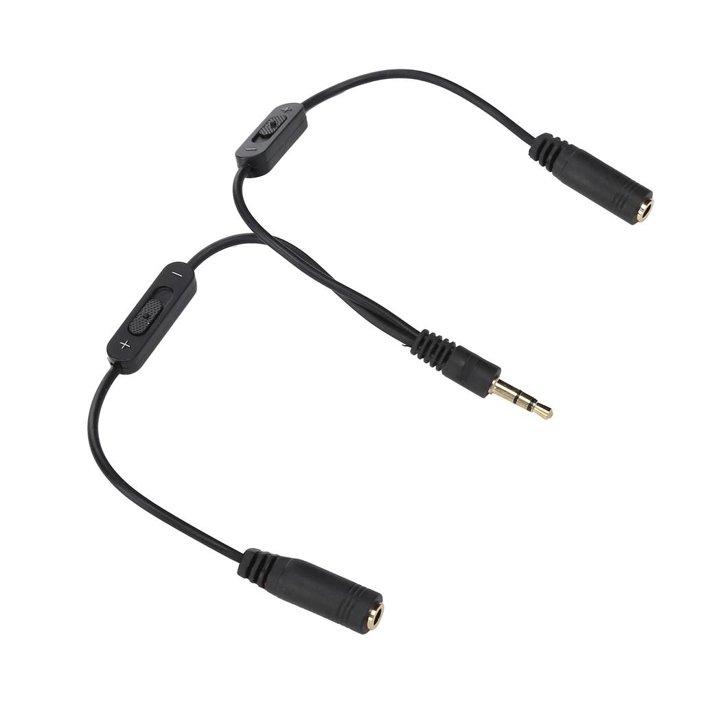 Couple Headphone Converter Cable Stereo 3.5mm to Dual Stereo Female 1 to 2 Earphone Adapter Cable with Switch