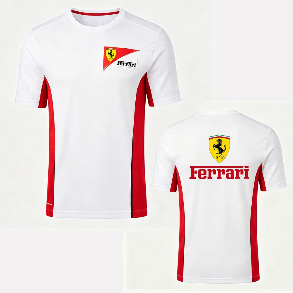 2026 Ferrari Summer Round Neck 3D Print T-shirt Formula 1 Motor Racing Short Sleeve Top