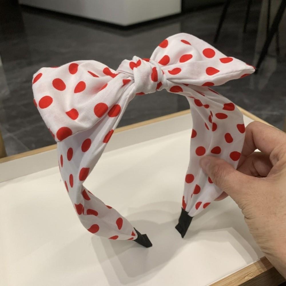 Dot Point Bowknot Hairband Wide Hair Hoop Trend Headband  Women's