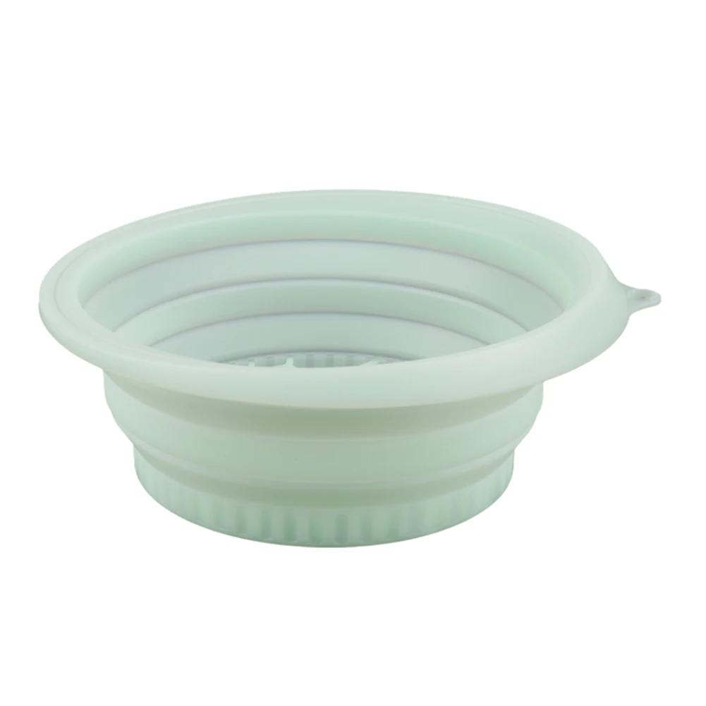 

Silicone Ice Facial Folding Washbasin with Icetray Collapsible Facial Plunge Bowl Face Ice Bath Water Chiller зелений