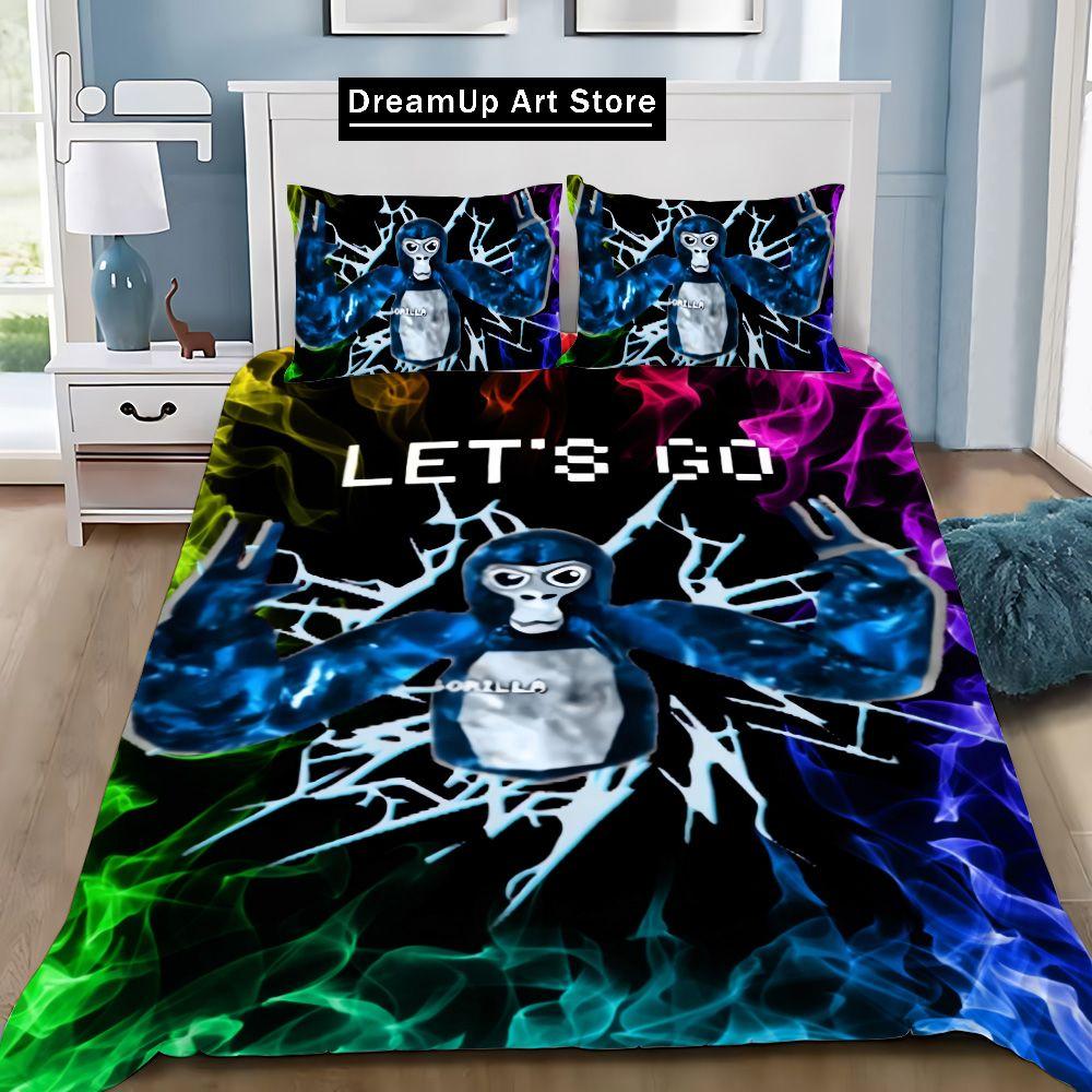 Cartoon Novelty Cool Gorilla Game Tag Duvet Cover Pillowcase Bedding Set Adult Boy Girl Bedroom Decoration Children Gift Single