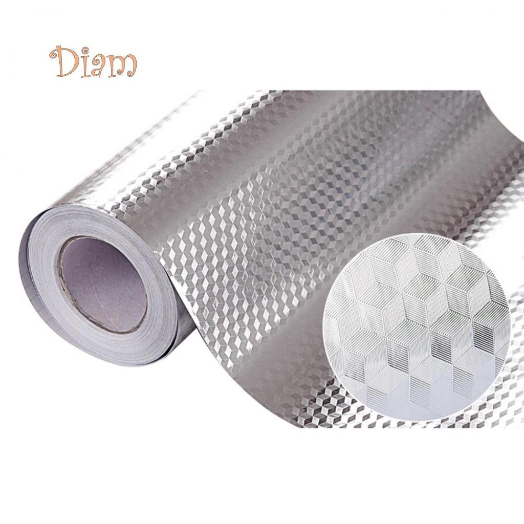 Lachepper Aluminum Foil Self Adhesive Waterproof Wallpaper Kitchen Sticker DIY Home Decor