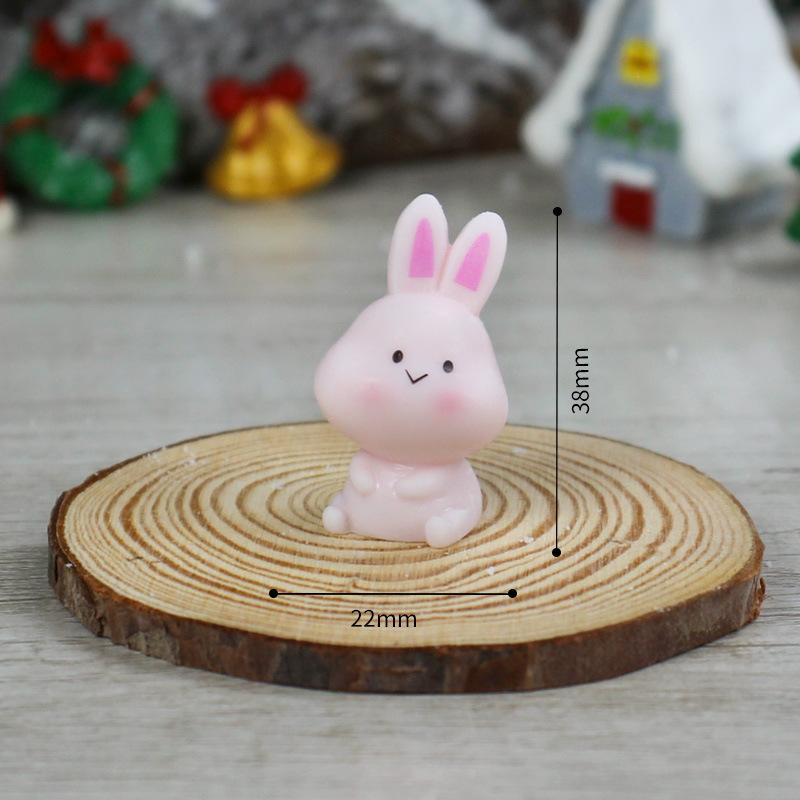 Christmas Resin Decorative ItemsMini Little Rabbits and Cute Cartoon Animals for Decoration and Landscaping