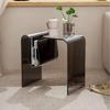 Glam Acrylic Side Table - Water-Resistant, Pedestal Base, M-Shaped, Multi-use as Small Coffee Table- Stylish & Modern Furniture
