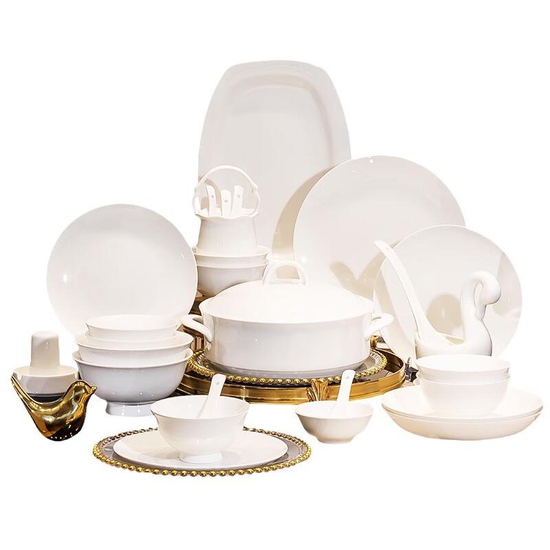 Maud Lanka Pearl Begonia Light Luxury Ceramic Dinnerware Set