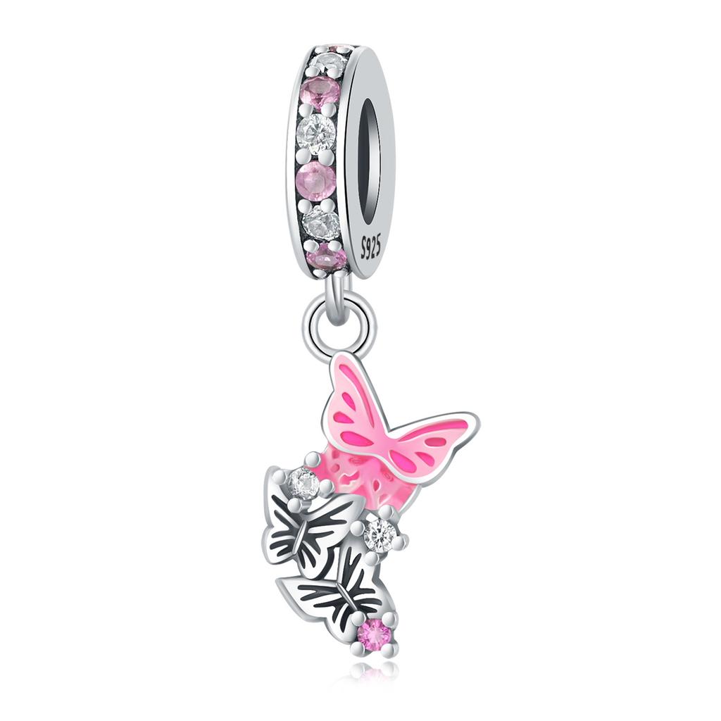 Copper Colorful Butterfly Dragonfly Series Pendant Charms Beads Fit Original Wear Birthday Diy Jewelry Gifts