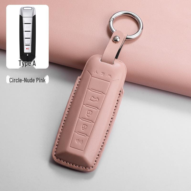 Great Wall Wey Blue Mountain 3D PU Leather Key Pouch with Car Remote Key Buckle