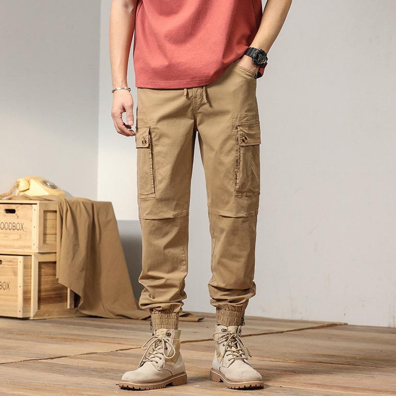 Men's Overalls Loose Retro Pants Men's Trendy Brand Loose Tied Feet Versatile High-end Men's Casual Pants