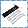 FTS 4Pcs Silver 12Mm Reusable Metal Straws With 2 Brush 304 Stainless Steel Straws Set Bar Drinking Bent Straw Large Caliber