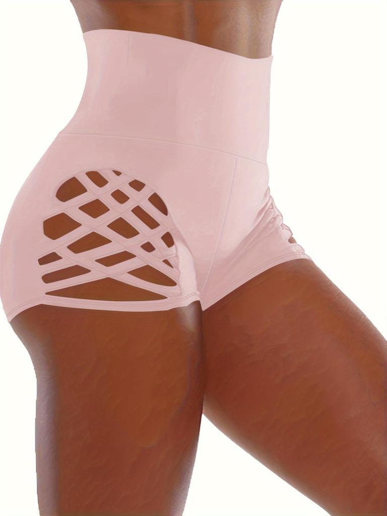 Plus Size High Waist Lace-up Yoga Sports Shorts