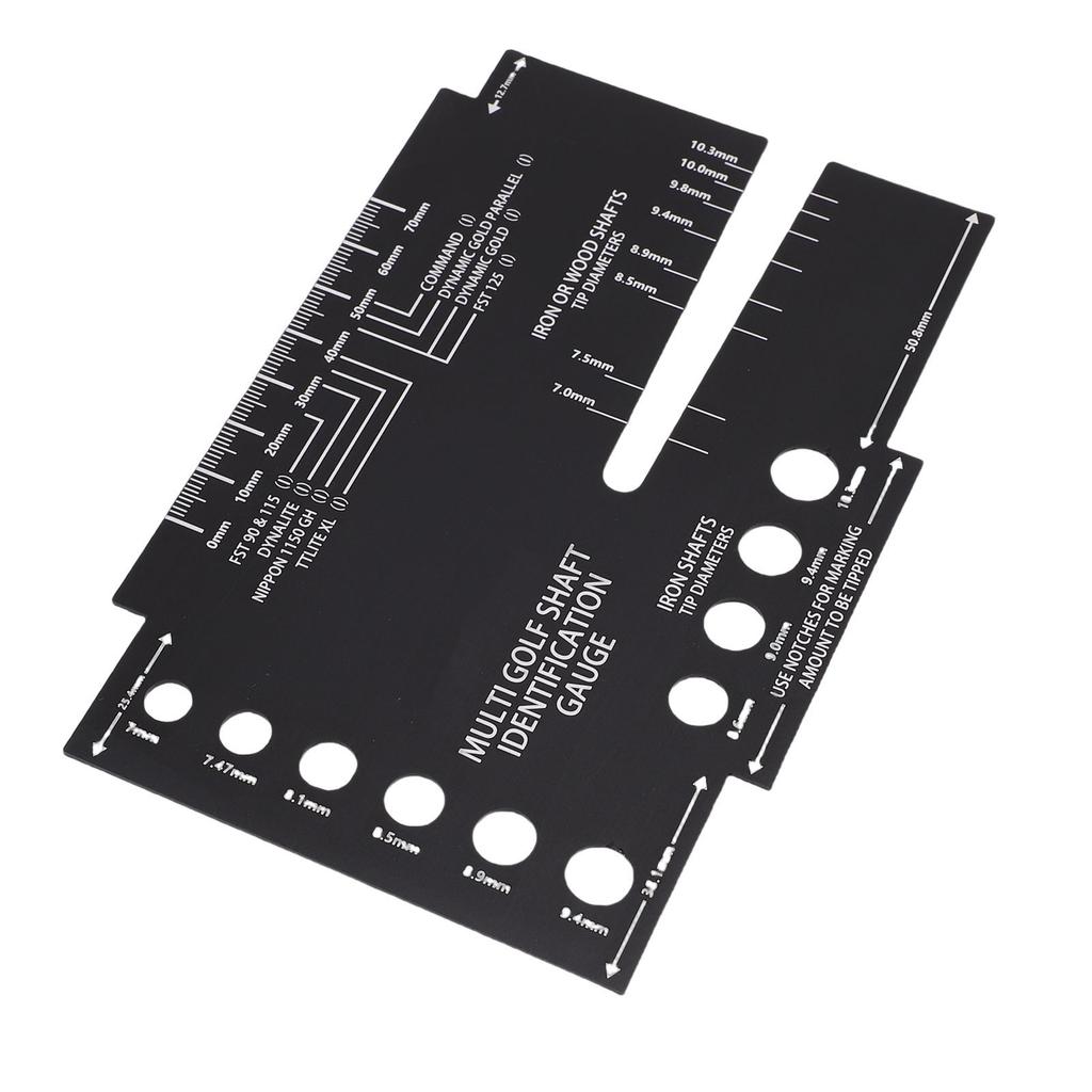 Multi Golf Shaft Size Tip Identification Ruler Template Tool Heavy Duty Aluminum Multifunction Golf Shaft Inner